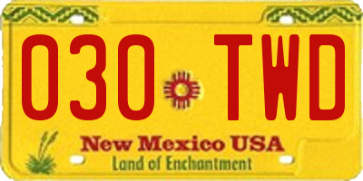 NM license plate 030TWD