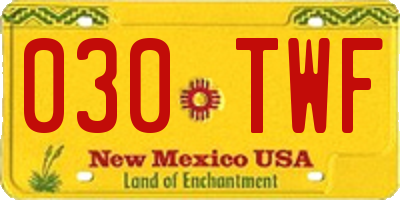 NM license plate 030TWF