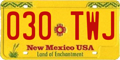 NM license plate 030TWJ