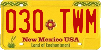 NM license plate 030TWM