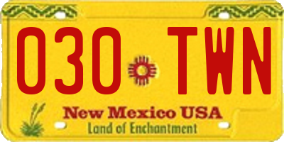 NM license plate 030TWN