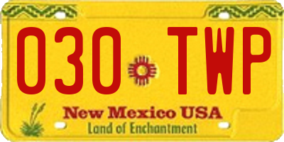 NM license plate 030TWP