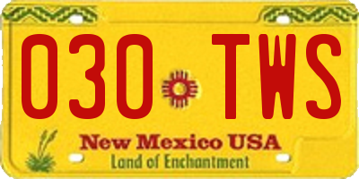 NM license plate 030TWS