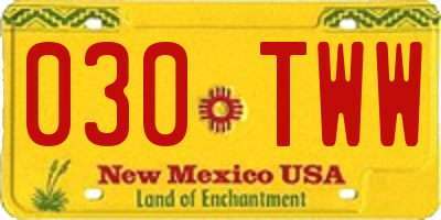 NM license plate 030TWW