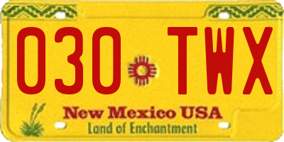 NM license plate 030TWX