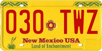 NM license plate 030TWZ