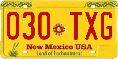 NM license plate 030TXG