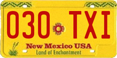 NM license plate 030TXI