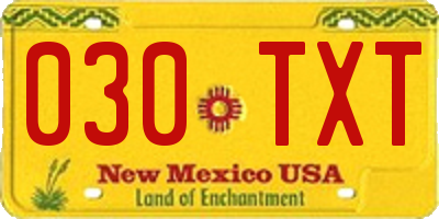 NM license plate 030TXT