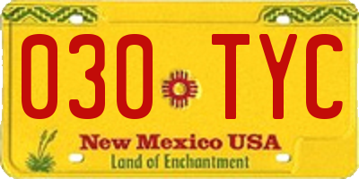 NM license plate 030TYC