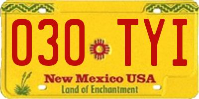 NM license plate 030TYI