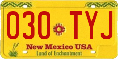 NM license plate 030TYJ