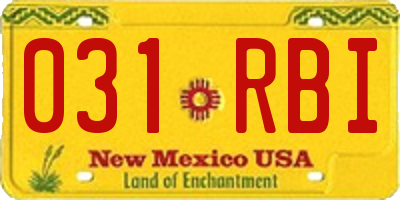 NM license plate 031RBI