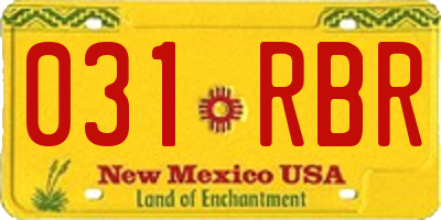 NM license plate 031RBR