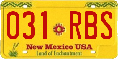 NM license plate 031RBS