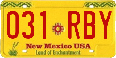 NM license plate 031RBY