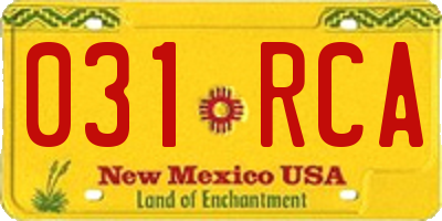 NM license plate 031RCA