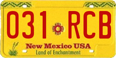 NM license plate 031RCB