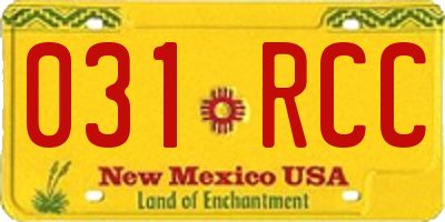 NM license plate 031RCC