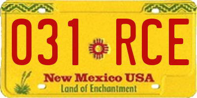 NM license plate 031RCE