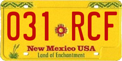 NM license plate 031RCF