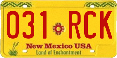NM license plate 031RCK