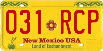 NM license plate 031RCP