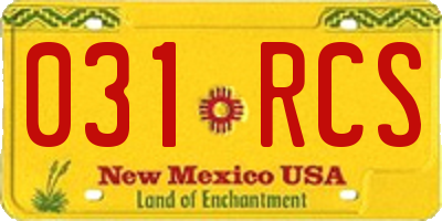 NM license plate 031RCS