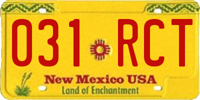 NM license plate 031RCT