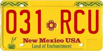 NM license plate 031RCU