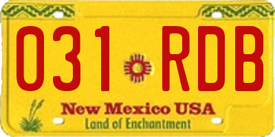 NM license plate 031RDB