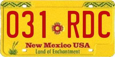 NM license plate 031RDC