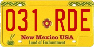 NM license plate 031RDE