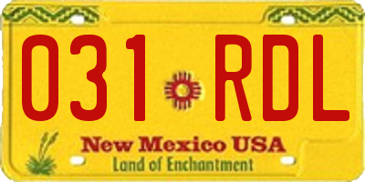 NM license plate 031RDL