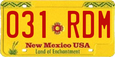 NM license plate 031RDM