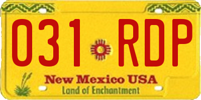 NM license plate 031RDP