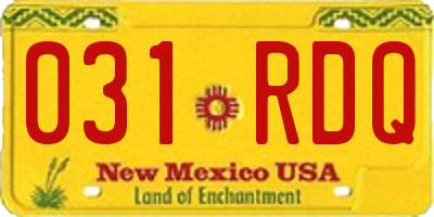 NM license plate 031RDQ