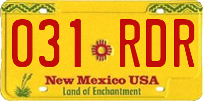 NM license plate 031RDR