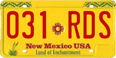 NM license plate 031RDS