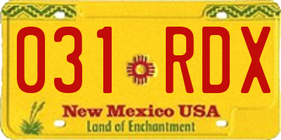 NM license plate 031RDX