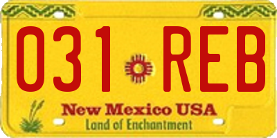 NM license plate 031REB