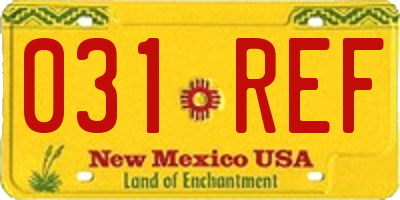 NM license plate 031REF