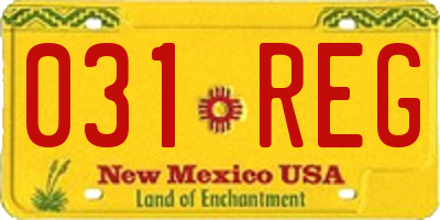 NM license plate 031REG