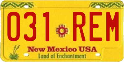 NM license plate 031REM