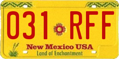 NM license plate 031RFF