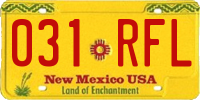 NM license plate 031RFL