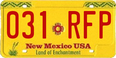 NM license plate 031RFP