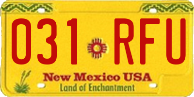 NM license plate 031RFU