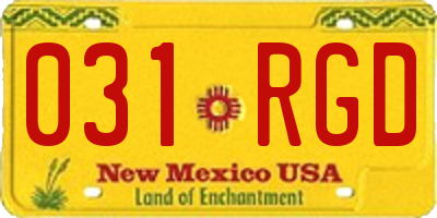 NM license plate 031RGD