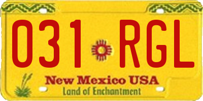 NM license plate 031RGL